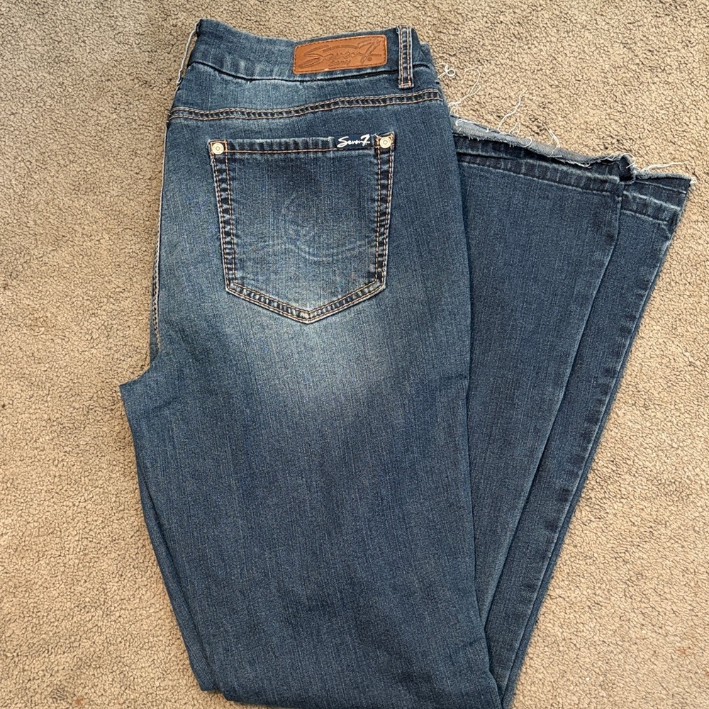 7 For All Mankind Dark Blue flare jeans